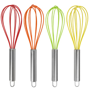 Home Basics Silicone Balloon Whisk with Steel Handle - Assorted Colors