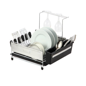 Michael Graves Design Deluxe Extra Large Capacity Stainless Steel Dish Rack with Wine Glass Holder, Black $30.00 EACH, CASE PACK OF 4