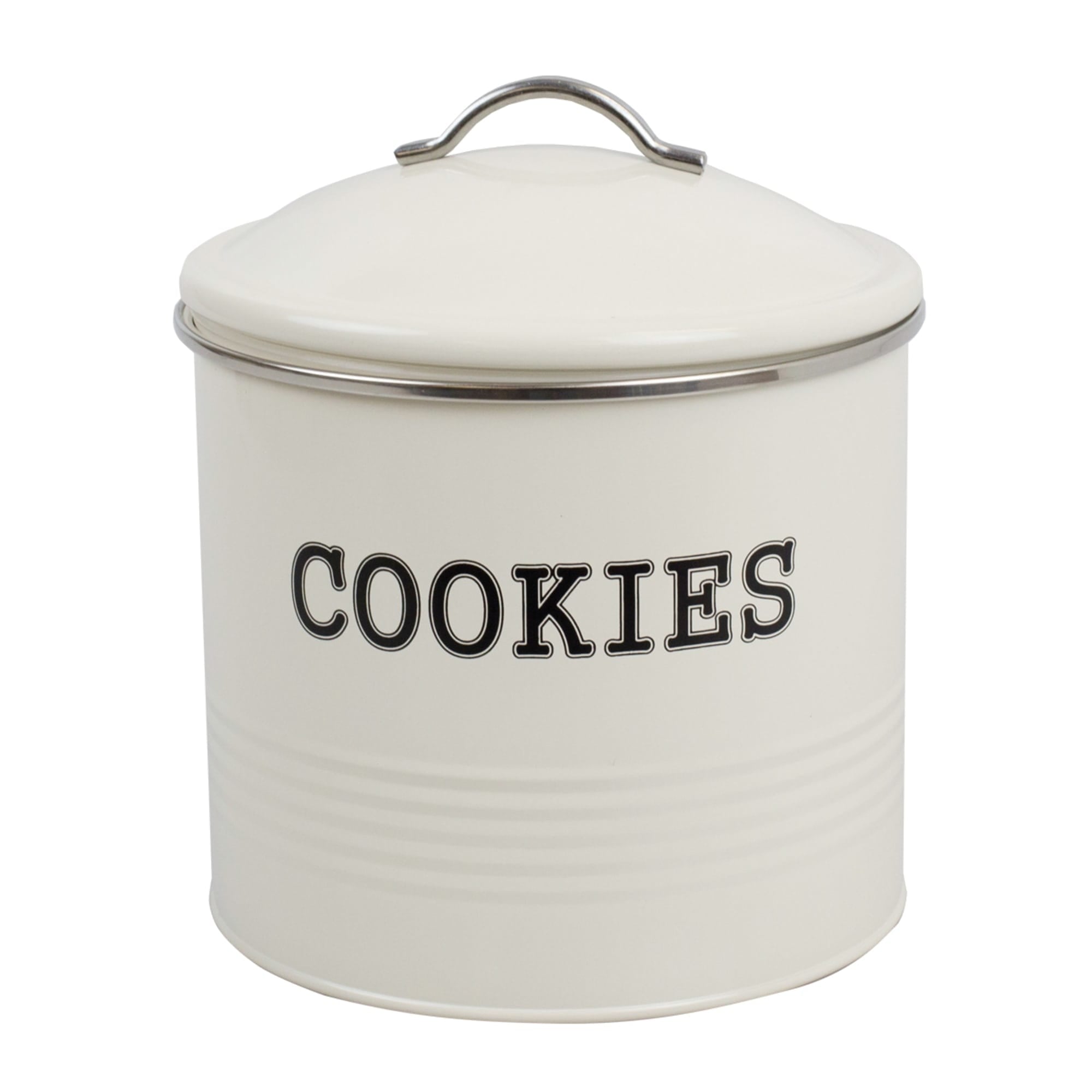 Home Basics Tin Cookie Jar, Ivory $8.00 EACH, CASE PACK OF 4