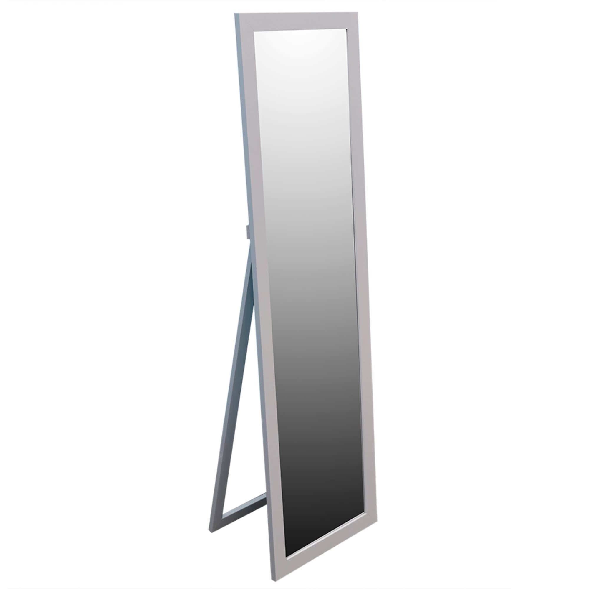 Home Basics 11” x 47” Easel Back Full Length Mirror with MDF Frame, Grey $20.00 EACH, CASE PACK OF 6