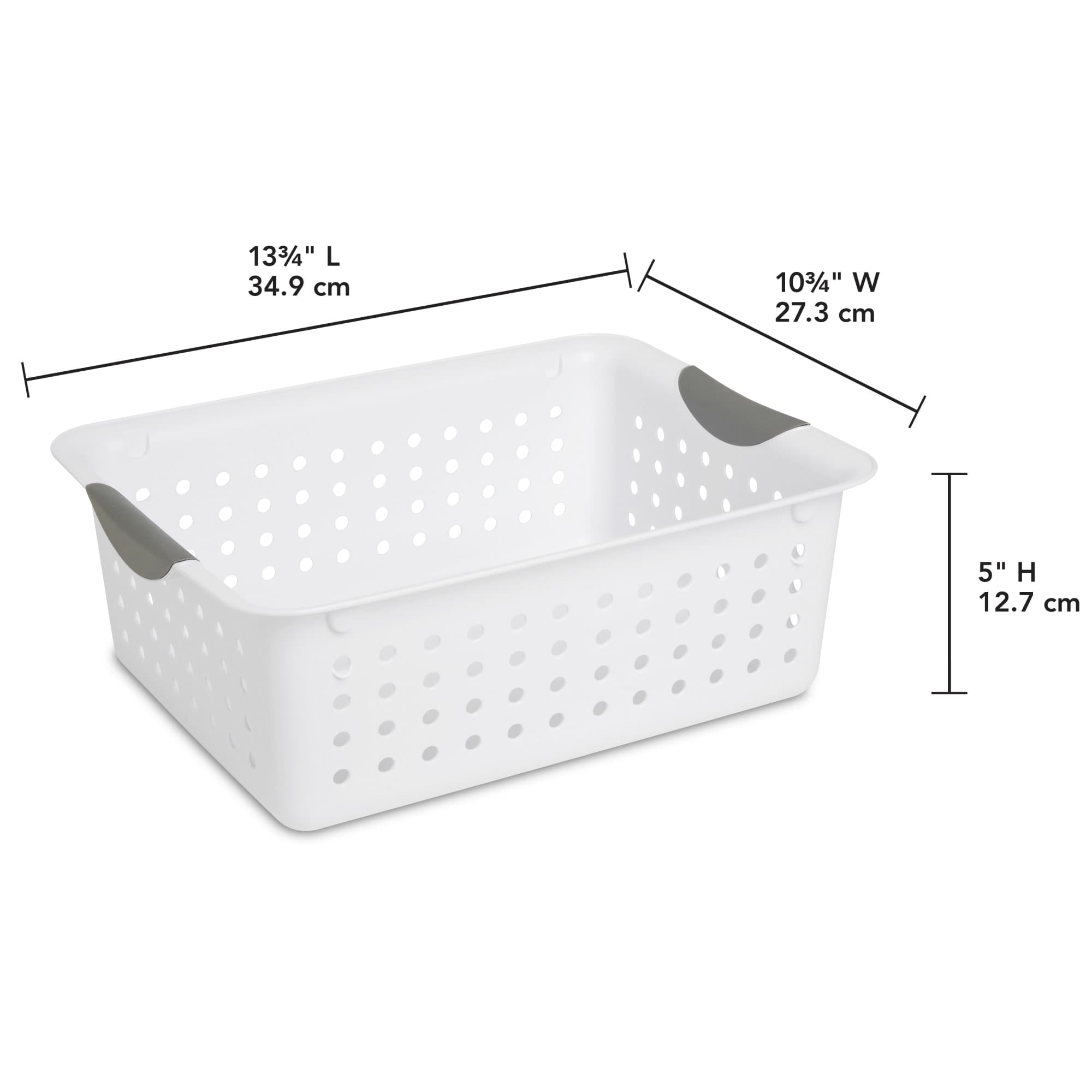 Sterilite Medium Ultra™ Basket / White basket with Titanium inserts $4.00 EACH, CASE PACK OF 6