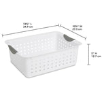 Load image into Gallery viewer, Sterilite Medium Ultra™ Basket / White basket with Titanium inserts $4.00 EACH, CASE PACK OF 6
