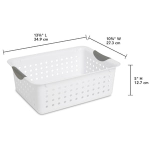 Sterilite Medium Ultra™ Basket / White basket with Titanium inserts $4.00 EACH, CASE PACK OF 6