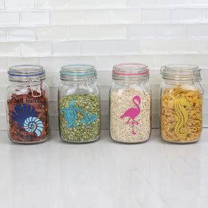 Home Basics Coastal Collection 51 oz. Glass Jar - Assorted Colors