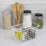 Load image into Gallery viewer, Home Basics 10.5&quot; x 6.5&quot; Vinyl Coated Steel Pull Out Wire Storage Basket, White $3.00 EACH, CASE PACK OF 12
