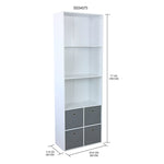 Load image into Gallery viewer, Home Basics 4 Cube Shelf with Four Bins, White $80.00 EACH, CASE PACK OF 1
