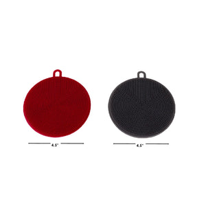 Home Basics Gentle Clean  Multi-Purpose Kitchen Double Sided Silicone Scrubbers with Hanging Loop, (Pack of 2), Multi Color $3 EACH, CASE PACK OF 24