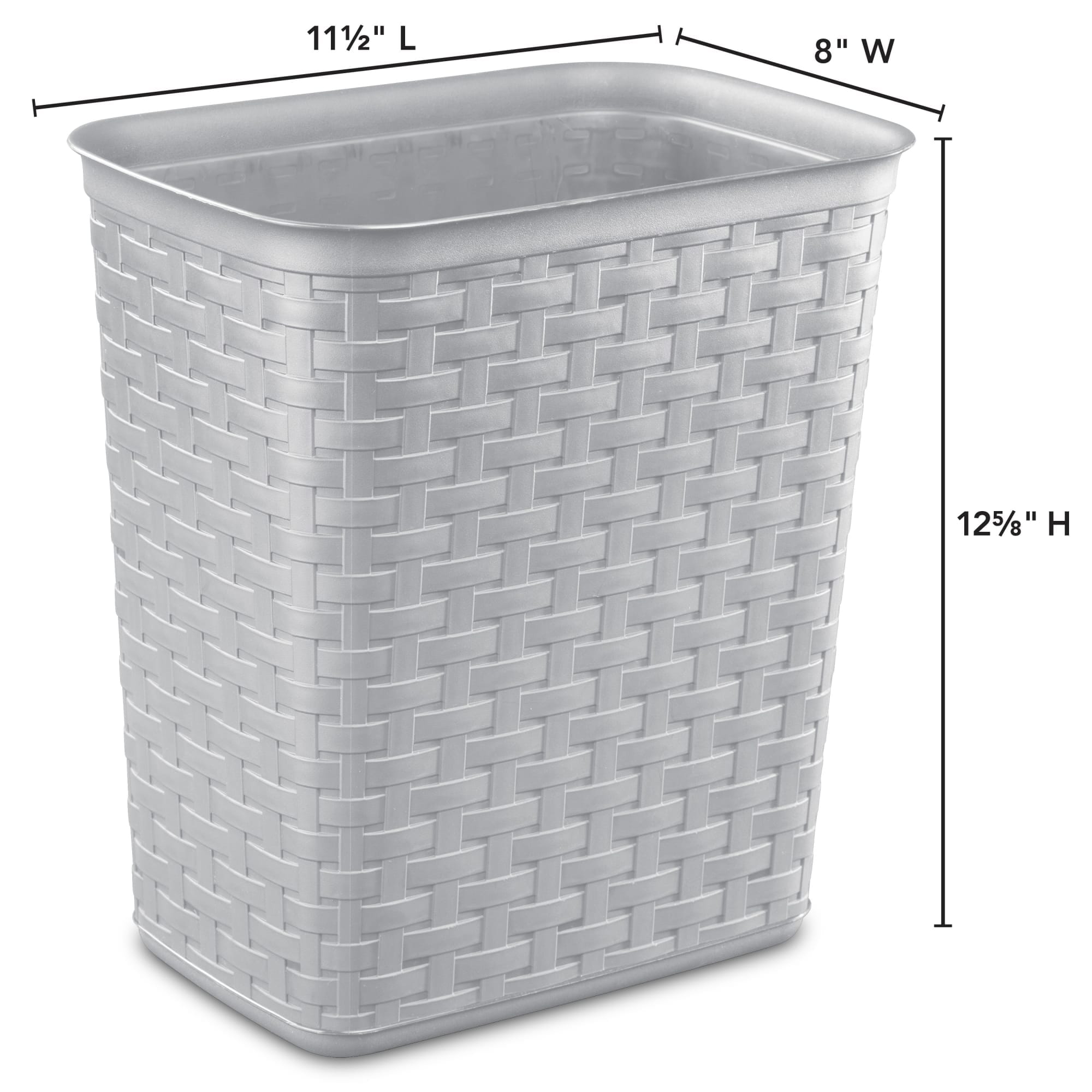 Sterilite 3.4 Gallon/13 Liter Weave Wastebasket Cement $6.00 EACH, CASE PACK OF 6