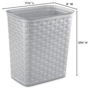 Sterilite 3.4 Gallon/13 Liter Weave Wastebasket Cement $6.00 EACH, CASE PACK OF 6