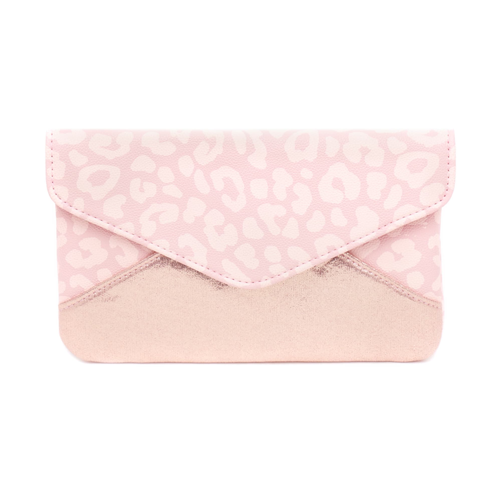 Home Basics Leopard Cosmetic Envelope Clutch, Pink $5.00 EACH, CASE PACK OF 12