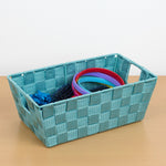 Load image into Gallery viewer, Home Basics Small Polyester Woven Strap Open Bin, Teal $3.00 EACH, CASE PACK OF 6
