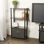 Load image into Gallery viewer, Home Basics 4 Tier Storage Shelf with Cabinet, Grey
 $40.00 EACH, CASE PACK OF 1
