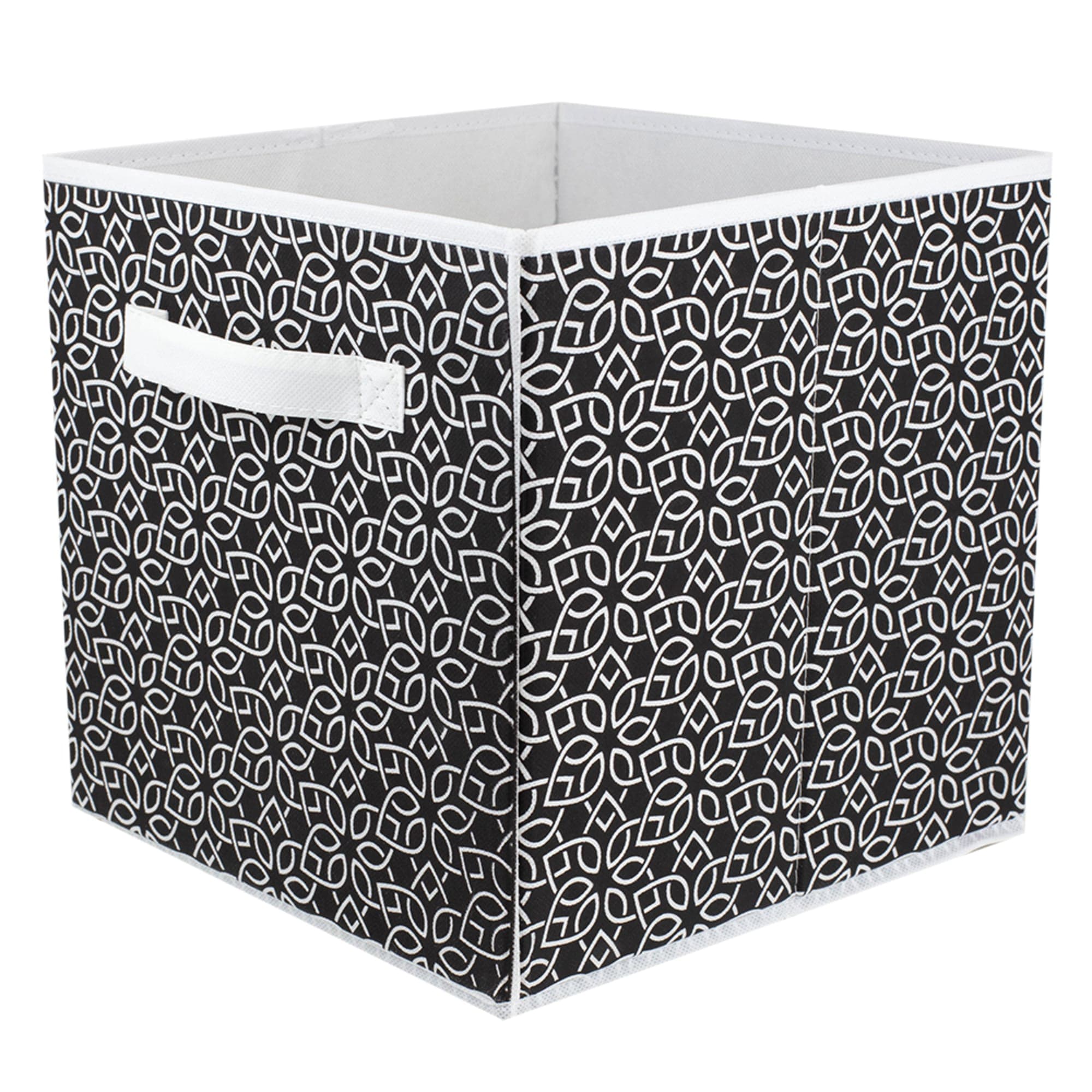 Home Basics Blossom Collapsible Non-Woven Storage Cube, Black $3.00 EACH, CASE PACK OF 12