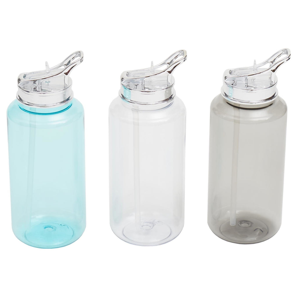 Home Basics 1 Lt BPA-Free Transparent Plastic Travel Bottle - Assorted Colors