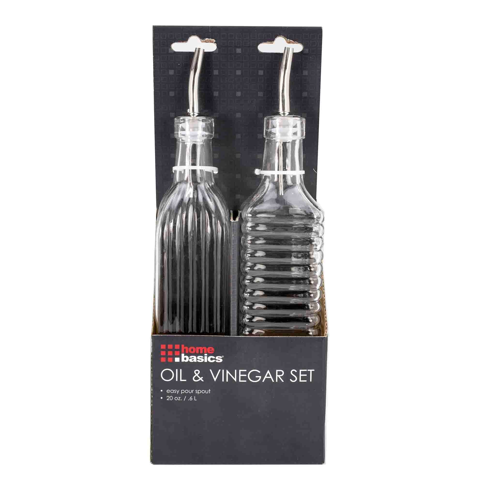 Home Basics Easy Grip Ribbed Textured Glass Oil and Vinegar, (Set of 2), Clear $4 EACH, CASE PACK OF 6