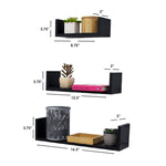 Load image into Gallery viewer, Home Basics Floating Shelf, (Set of 3), Black $8.00 EACH, CASE PACK OF 6
