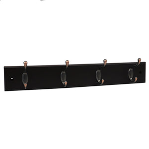 Home Basics 4 Double Hook Wall Mounted Hanging Rack, Brown $10.00 EACH, CASE PACK OF 12