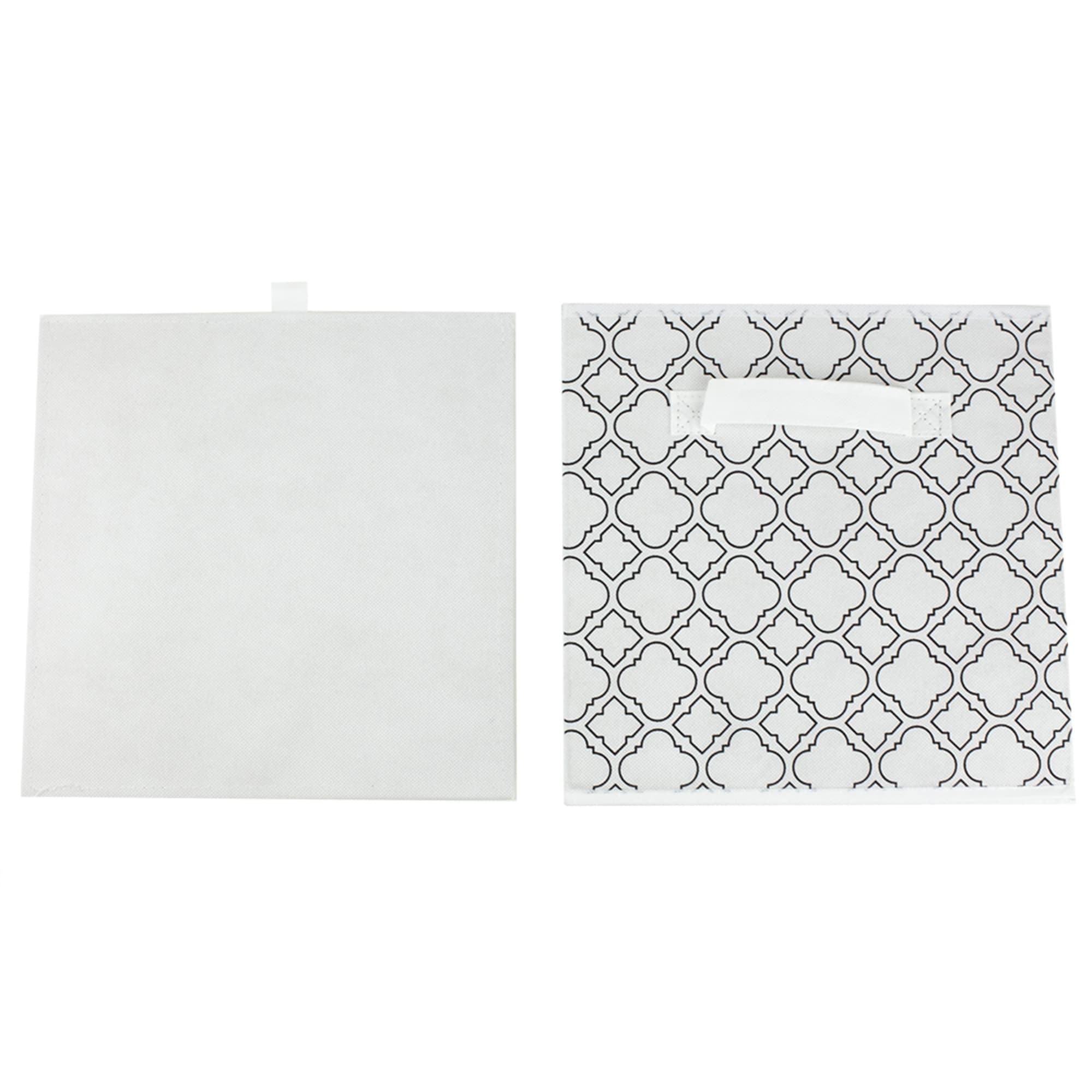 Home Basics Quatrefoil Collapsible Non-Woven Storage Cube, White $3.00 EACH, CASE PACK OF 12