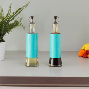 Home Basics  Essence Collection 2 Piece Oil and Vinegar Set, Turquoise $5 EACH, CASE PACK OF 12