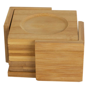 Home Basics Natural Bamboo Square Coasters with Raised Edge, (Set of 6) $6.50 EACH, CASE PACK OF 12