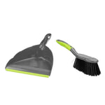 Load image into Gallery viewer, Home Basics Brilliant Dust Pan Set, Grey/Lime $4.00 EACH, CASE PACK OF 12
