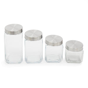 Home Basics 4 Piece Canister Set with Stainless Steel Lids $15.00 EACH, CASE PACK OF 6