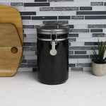 Load image into Gallery viewer, Home Basics 45 oz. Canister with Stainless Steel Top, Black $8.00 EACH, CASE PACK OF 8
