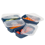Load image into Gallery viewer, Home Basics 8 Piece Rectangular Plastic Meal Prep Set, (17.6 oz), Blue $6 EACH, CASE PACK OF 14
