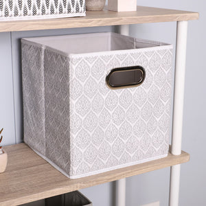 Home Basics Ikat Collapsible Non-Woven Storage Bin with Grommet Handle, Grey $5.00 EACH, CASE PACK OF 12