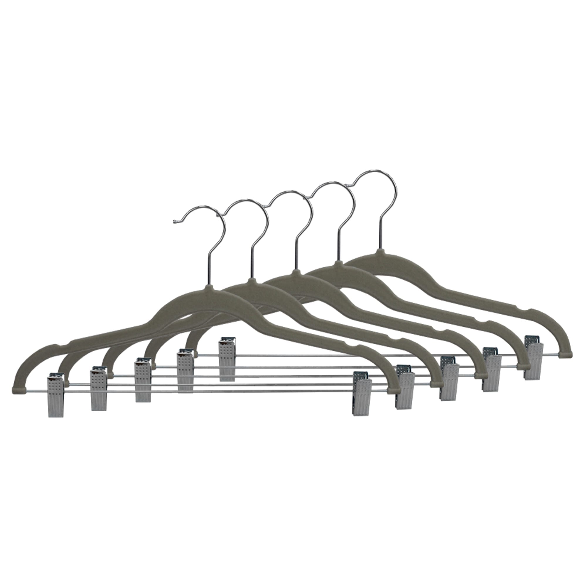 Home Basics Non-Slip Velvet Hangers With Adjustable Metal Clips, (Set of 5), Grey $5 EACH, CASE PACK OF 12