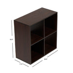 Load image into Gallery viewer, Home Basics Open and Enclosed 4 Cube MDF Storage Organizer, Espresso $30 EACH, CASE PACK OF 1
