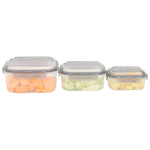 Load image into Gallery viewer, Home Basics Locking Rectangle Food Storage Containers with Grey Steam Vented Lids, (Set of 3) $6.00 EACH, CASE PACK OF 12
