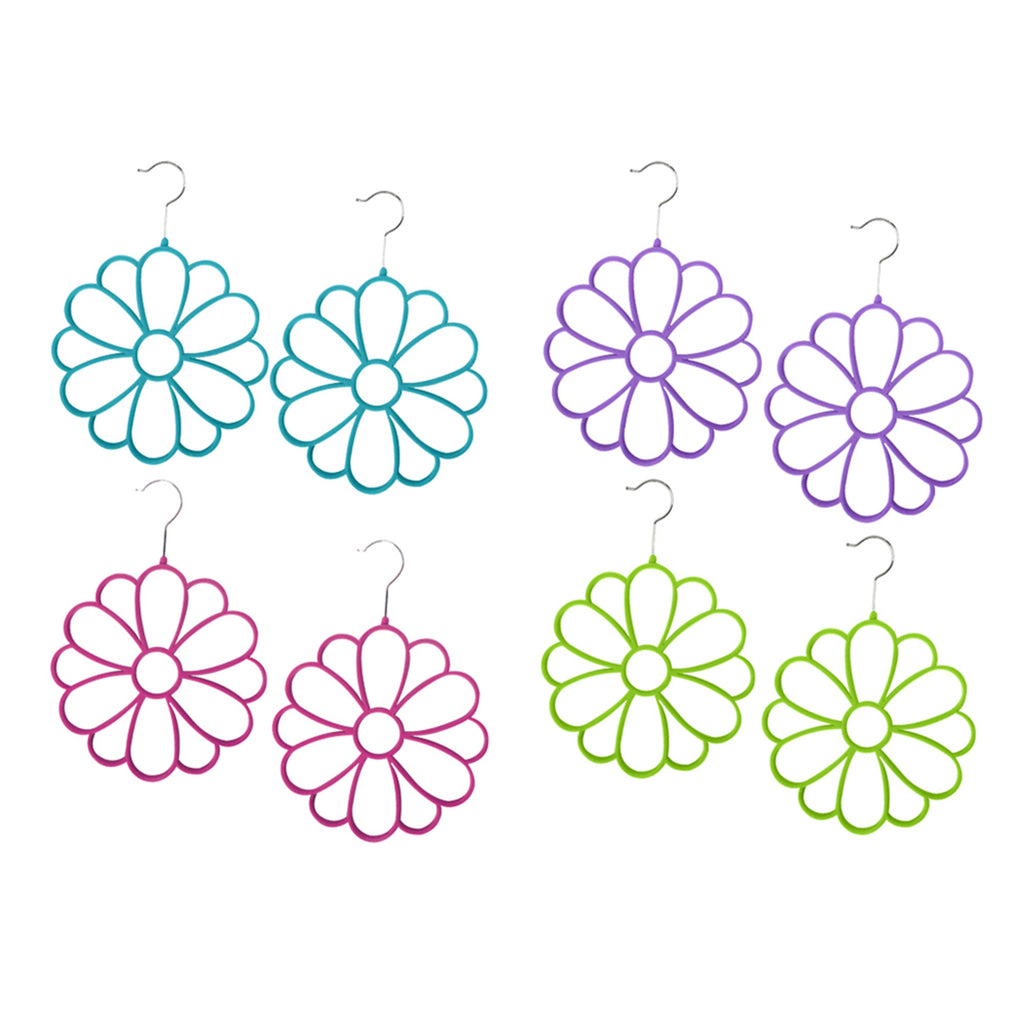 Home Basics 2-Piece Flower Velvet Scarf Hangers - Assorted Colors