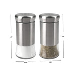 Load image into Gallery viewer, Michael Graves Design Essence 2 Piece 2.5 Ounce Stainless Steel Salt and Pepper Set with Clear Glass Bottoms, Silver $3.00 EACH, CASE PACK OF 6
