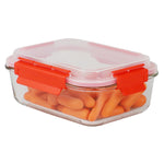 Load image into Gallery viewer, Home Basics 51 oz. Rectangular Glass Food Storage Container with Air-tight Plastic Lid, Red $8.00 EACH, CASE PACK OF 12
