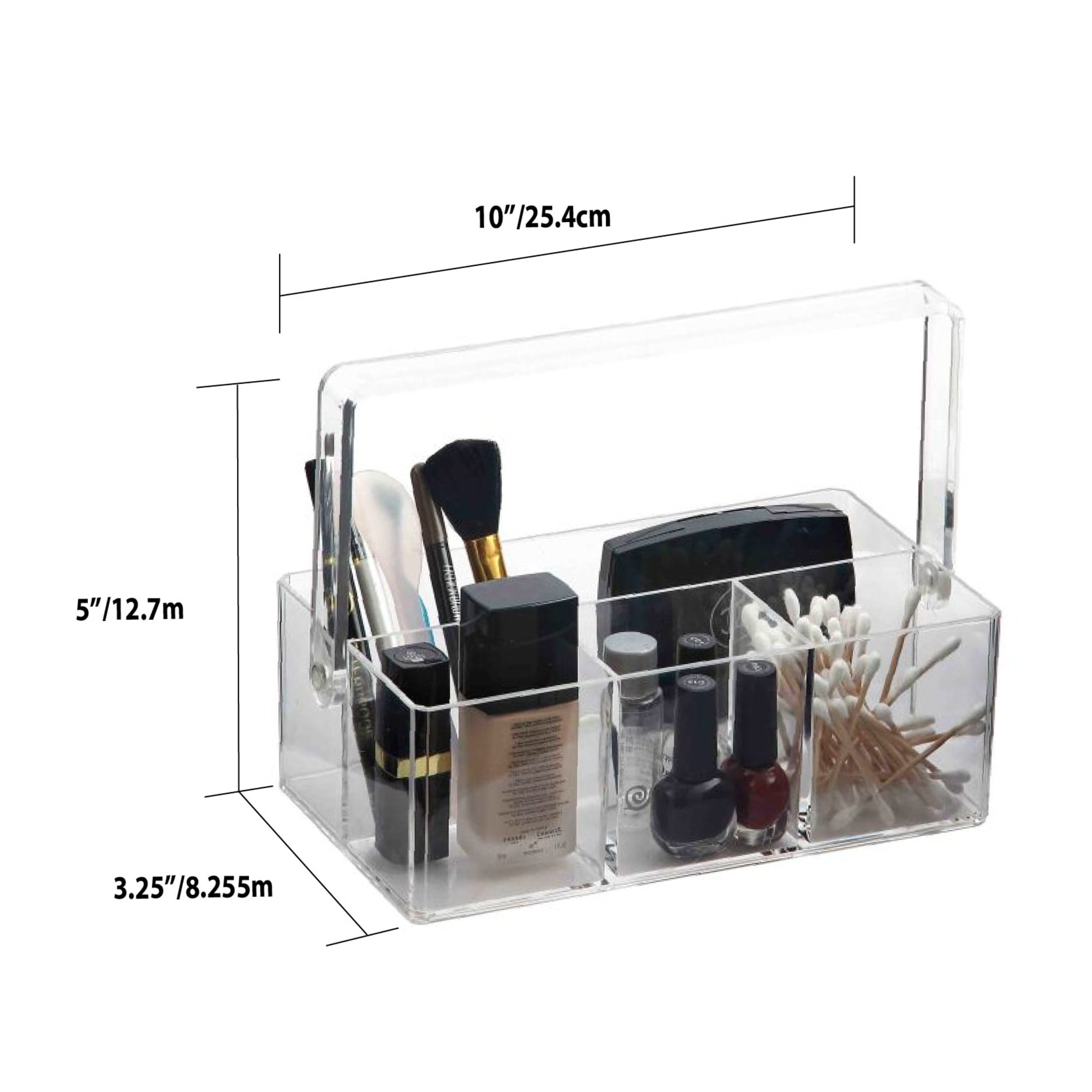 Home Basics Cosmetic Organizer with Handle, Clear $6.00 EACH, CASE PACK OF 12