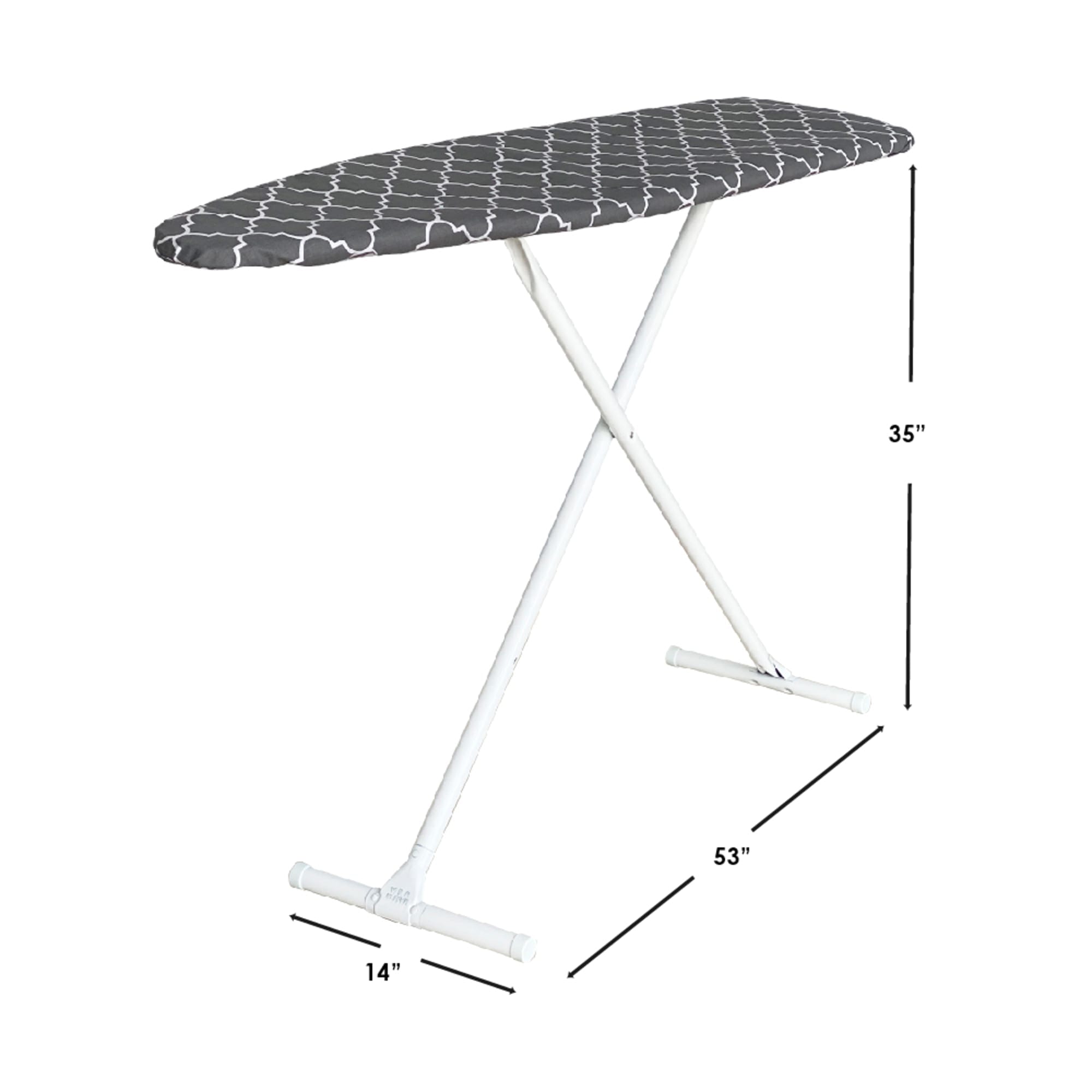 Seymour Home Products Adjustable Height, Freestanding T-Leg Ironing Board, Gray Lattice $25 EACH, CASE PACK OF 1