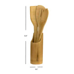 Load image into Gallery viewer, Home Basics 5 Piece Bamboo Utensil Set with Sculptural Holder, Natural $4.00 EACH, CASE PACK OF 24
