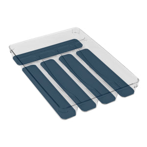 Michael Graves Design Medium 5 Compartment Rubber Lined Plastic Cutlery Tray, Indigo $6.00 EACH, CASE PACK OF 12