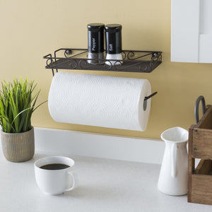 Home Basics Scroll Collection Wall Mounted Paper Towel Holder with Basket, Bronze $6.00 EACH, CASE PACK OF 6