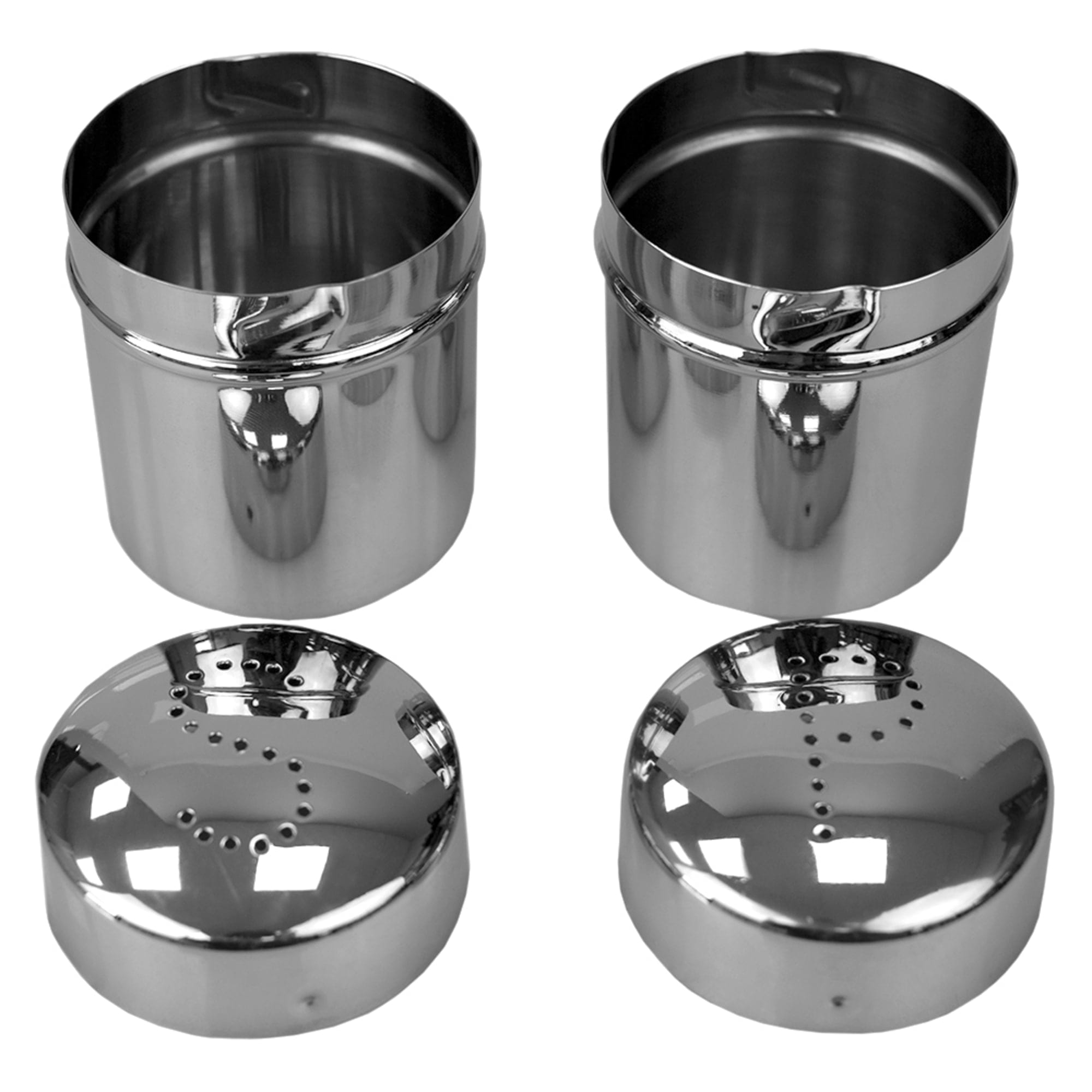 Home Basics 5 oz. Stainless Steel Salt and Pepper Set with Perforated Labeled Sifter Top, (Set of 2), Silver $3 EACH, CASE PACK OF 24