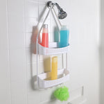Load image into Gallery viewer, Home Basics 2 Tier Perforated Plastic Shower Caddy with Suction Cups, White $8.00 EACH, CASE PACK OF 6
