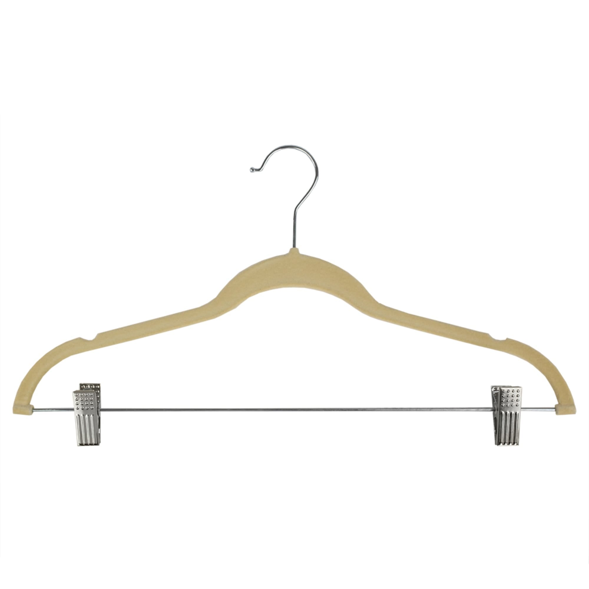 Home Basics Velvet Hanger With Clips, (Pack of 5), Ivory $5 EACH, CASE PACK OF 12