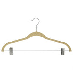 Load image into Gallery viewer, Home Basics Velvet Hanger With Clips, (Pack of 5), Ivory $5 EACH, CASE PACK OF 12
