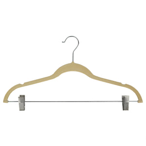 Home Basics Velvet Hanger With Clips, (Pack of 5), Ivory $5 EACH, CASE PACK OF 12