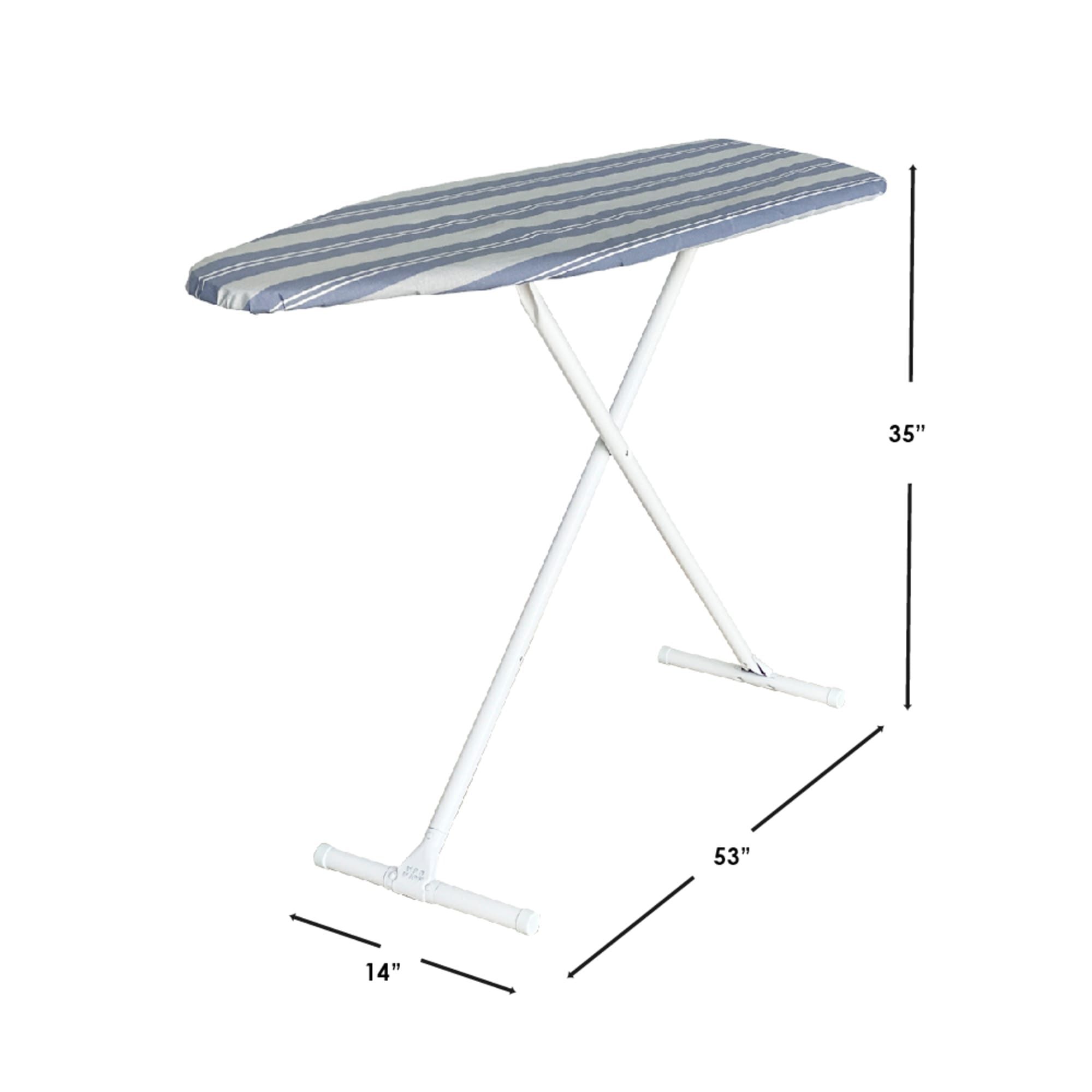 Seymour Home Products Adjustable Height, Freestanding T-Leg Ironing Board, Blue Stripe $25 EACH, CASE PACK OF 1