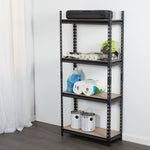 Load image into Gallery viewer, Home Basics Quick Assembly 4 Tier Heavy Duty Shelf, (25&quot; x 59&quot;), Black
 $60.00 EACH, CASE PACK OF 1
