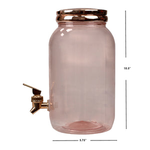 Home Basics 3.78 Lt Plastic Beverage Dispenser, Rose Gold $8.00 EACH, CASE PACK OF 6