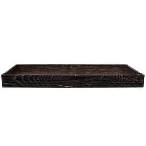 Home Basics Antique Wood Look Farmhouse Rustic Vintage Plastic Nesting Decorative Vanity Tray, Dark Walnut $5.00 EACH, CASE PACK OF 8