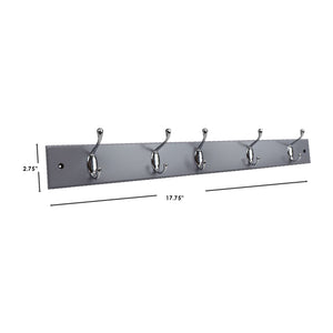 Home Basics 5 Double Hook Wall Mounted Hanging Rack, Grey $12.00 EACH, CASE PACK OF 12